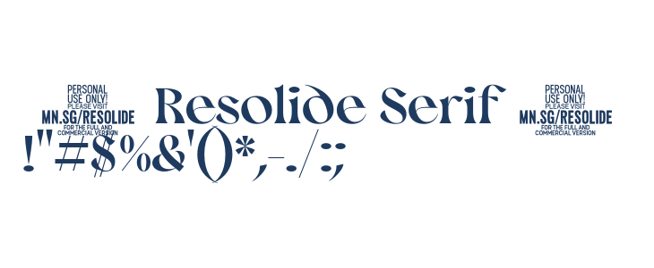 Resolide Serif PERSONAL USE Regular Other Characters