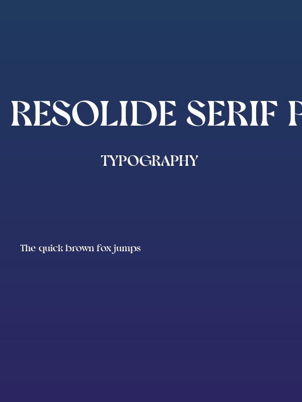 Resolide Serif PERSONAL USE Regular Poster