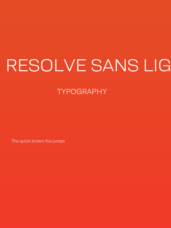 Resolve Sans Light Poster
