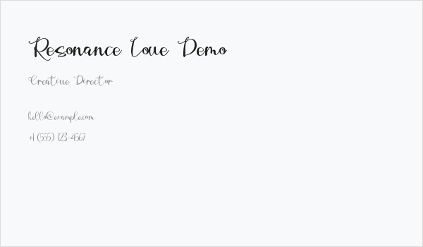 Resonance Love Demo Business Card