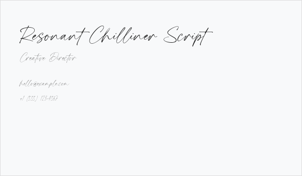 Resonant Chilliner Script Business Card