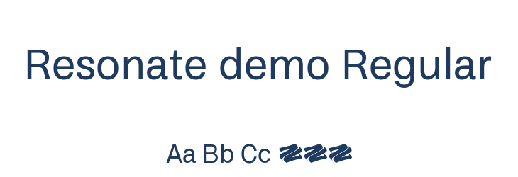 Resonate demo Regular Font Preview