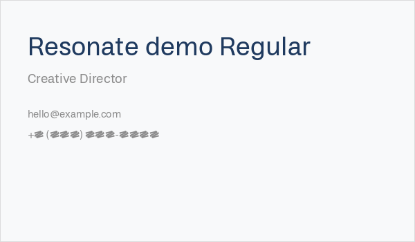 Resonate demo Regular Business Card