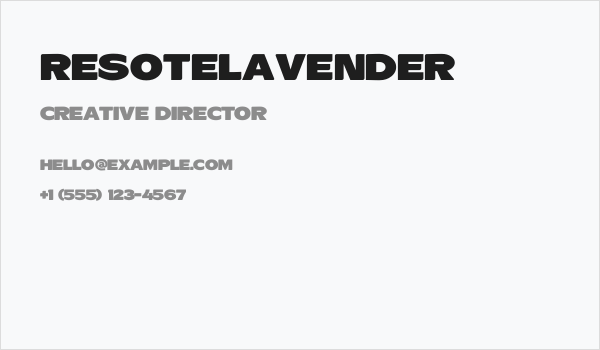 ResotELavender Business Card