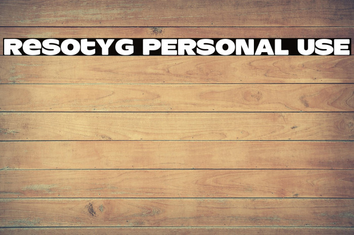 ResotYg PERSONAL USE Example 1