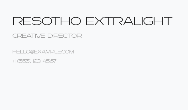 Resotho Extralight Business Card
