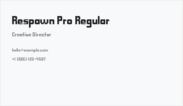 Respawn Pro Regular Business Card