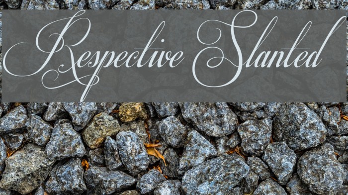 Respective Slanted Font examples