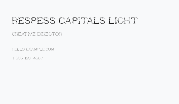 Respess Capitals Light Business Card