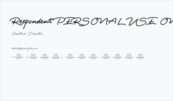 Respondent PERSONAL USE ONLY Black PERSONAL USE ONLY Business Card