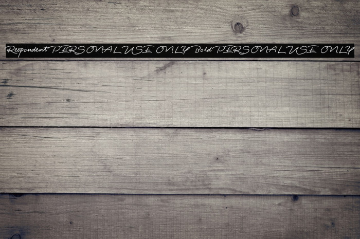 Respondent PERSONAL USE ONLY Bold PERSONAL USE ONLY Example 2