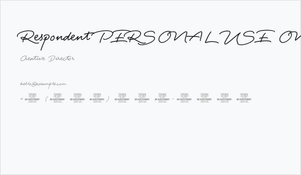 Respondent PERSONAL USE ONLY Bold PERSONAL USE ONLY Business Card