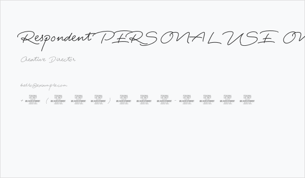 Respondent PERSONAL USE ONLY Medium PERSONAL USE ONLY Business Card