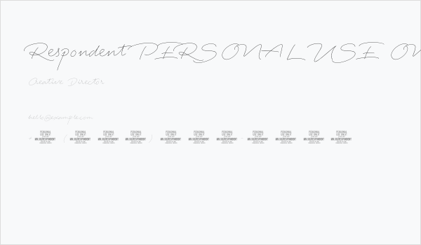 Respondent PERSONAL USE ONLY Thin PERSONAL USE ONLY Business Card