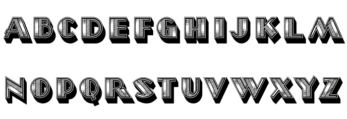 Ressa 3D Regular Font LOWERCASE