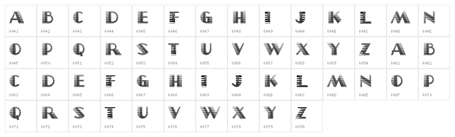 Ressa Blur Regular Character Map