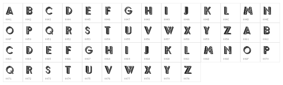 Ressha Regular Character Map