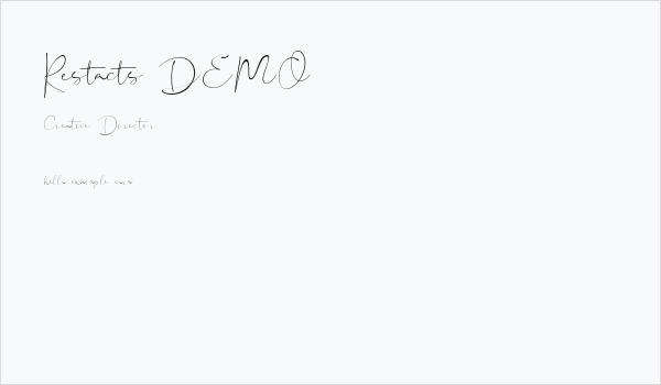 Restacts DEMO Business Card