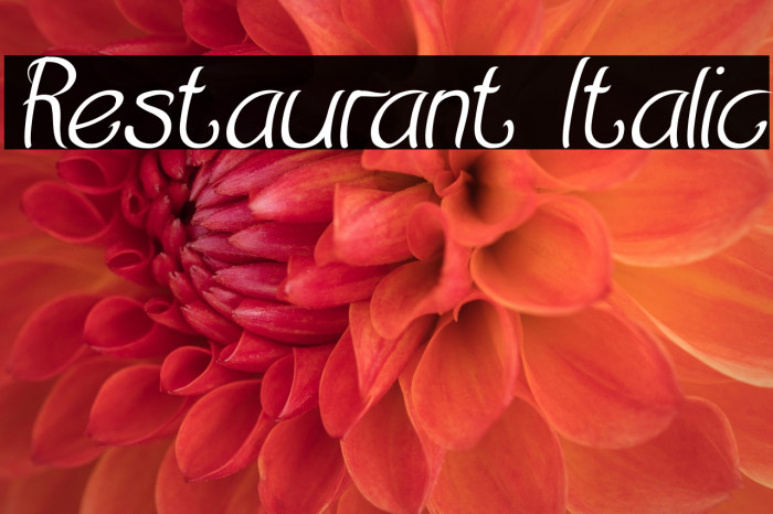 Restaurant Italic Example 2