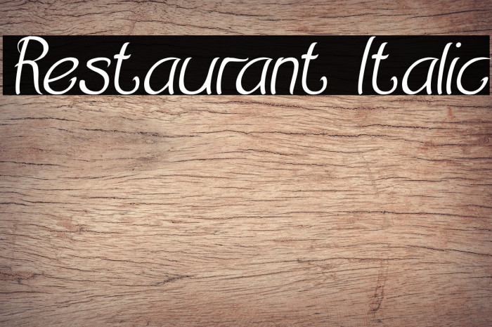 Restaurant Italic Example 3