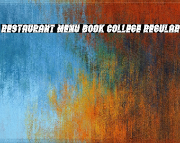 Restaurant Menu Book College Regular Example 1