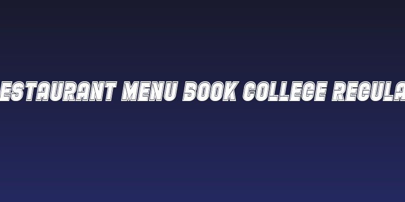Restaurant Menu Book College Regular Social Header