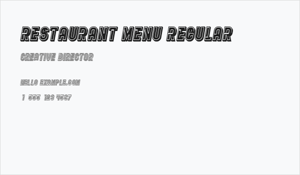 Restaurant Menu Regular Business Card