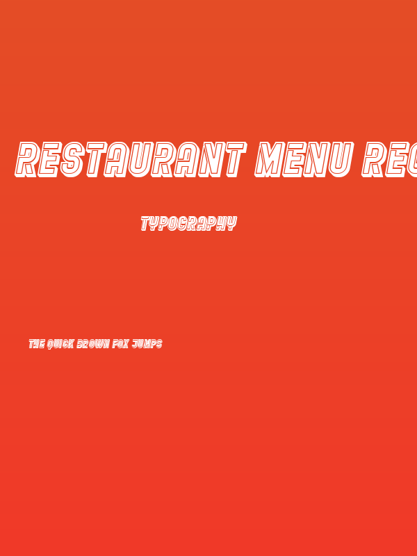 Restaurant Menu Regular Poster