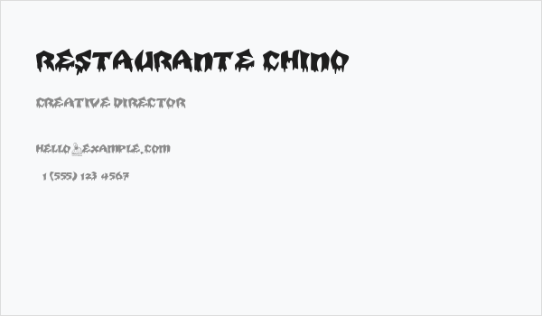 Restaurante Chino Business Card