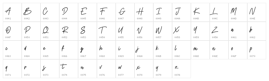 Restflaws Free Regular Character Map