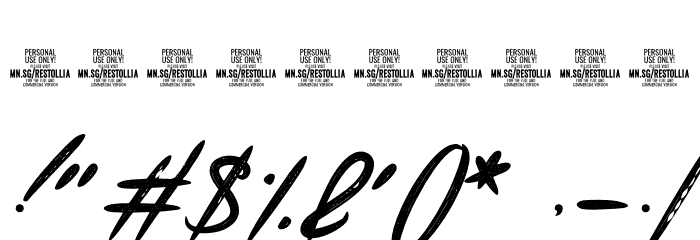 Restollia Script PERSONAL USE Regular Font OTHER CHARS