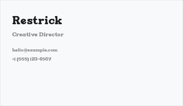 Restrick Business Card