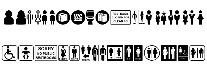 Restroom Font LOWERCASE