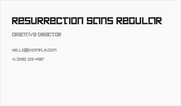 Resurrection Sans Regular Business Card