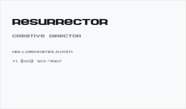 Resurrector Business Card