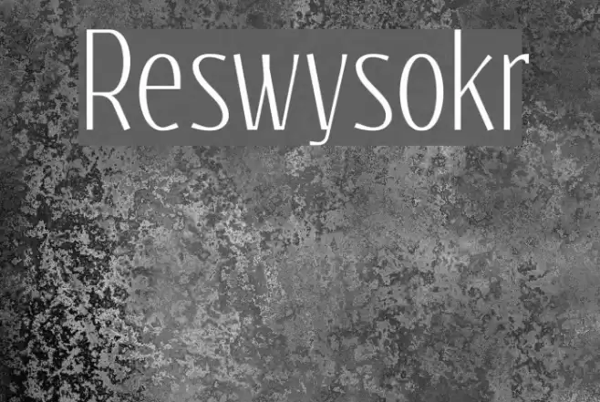 Reswysokr Font examples