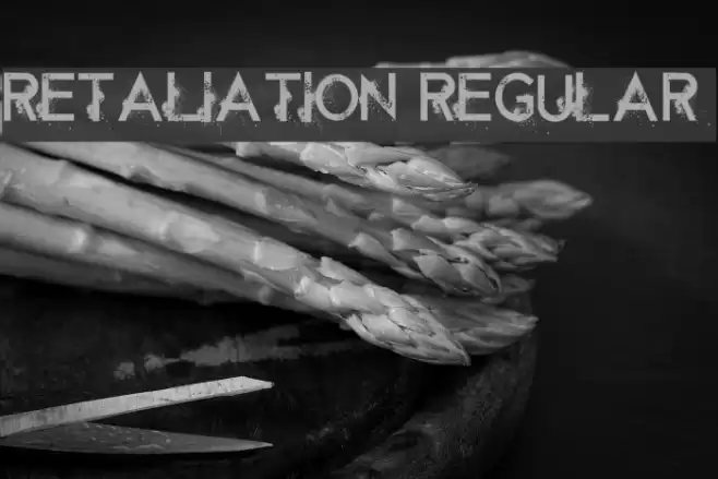 Retaliation Regular Font examples