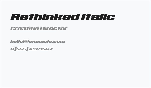 Rethinked Italic Business Card