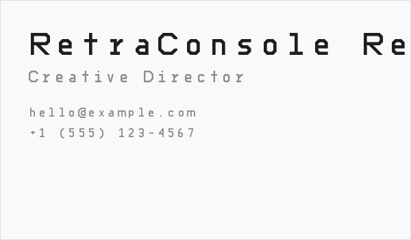 RetraConsole Regular Business Card