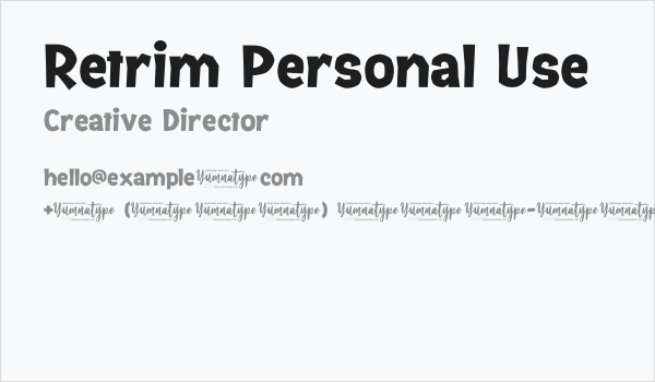 Retrim Personal Use Business Card