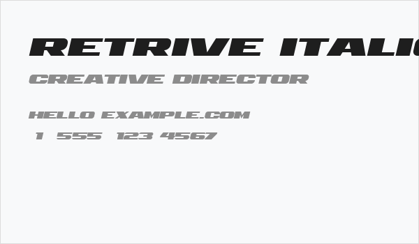 Retrive Italic Business Card