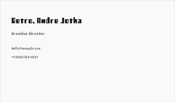 Retro, Andre Jotha Business Card