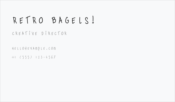 Retro Bagels! Business Card