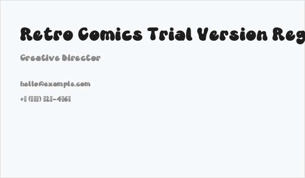 Retro Comics Trial Version Reg Business Card