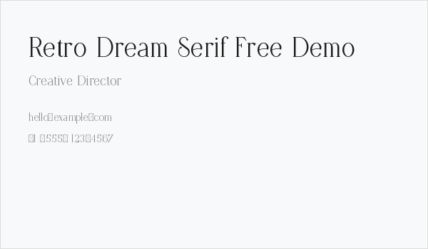 Retro Dream Serif Free Demo Business Card