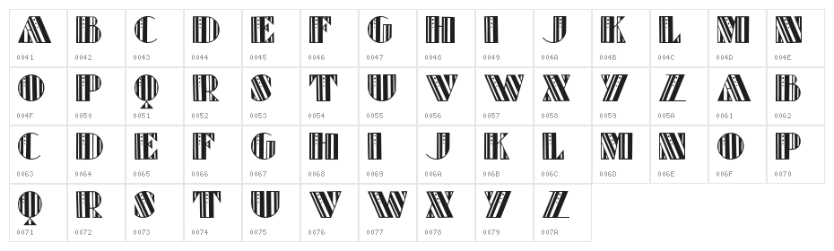 Retro Elite Character Map