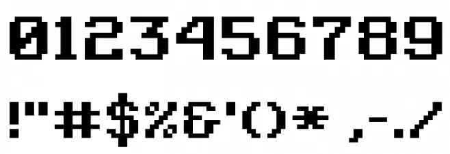Retro Gaming Font Alte caractere