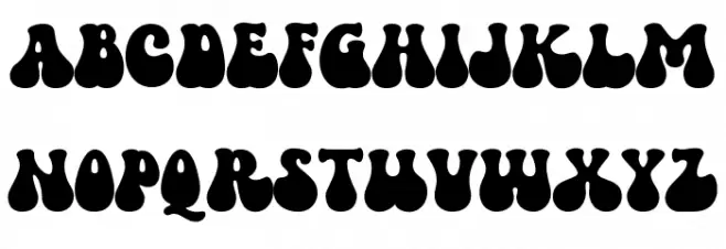 Retro Groovy Schriftart Groß