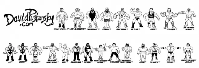 Retro Hasbro WWF Figures Font OTHER CHARS