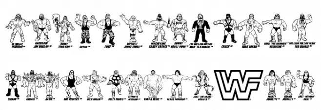 Retro Hasbro WWF Figures 字体 大写